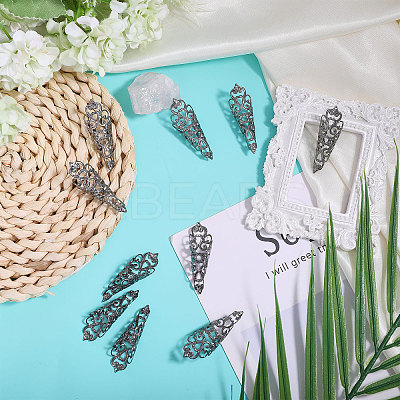 10Pcs Hollow Out Iron Fingers Nail Covers MRMJ-GL0001-20B-1