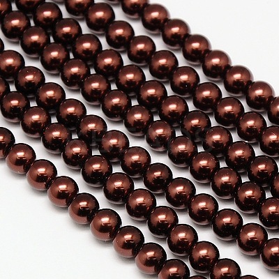 Eco-Friendly Dyed Glass Pearl Round Beads Strands HY-A002-6mm-RB039-1