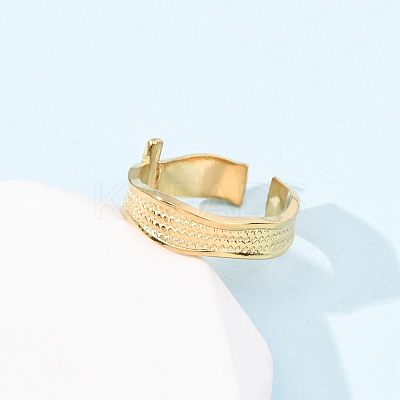 304 Stainless Steel Open Cuff Rings for Women RJEW-K309-20G-1