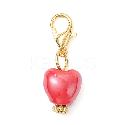 Pearlized Handmade Porcelain Pendant Decorations HJEW-JM03942-01-1