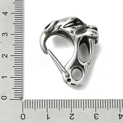 Tibetan Style 304 Stainless Steel Spring Gate Rings STAS-C099-09AS-1