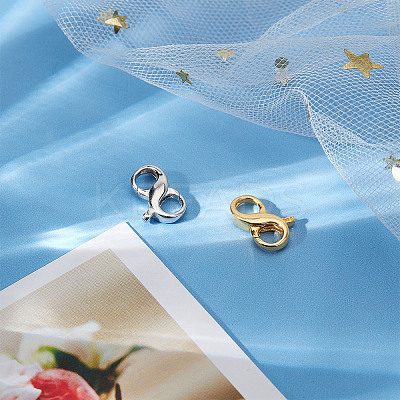 2Pcs 2 Colors 925 Sterling Silver Double Opening Lobster Claw Clasps FIND-SC0003-52-1