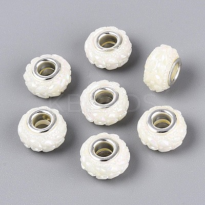 Opaque Resin European Beads RESI-T057-29M-1
