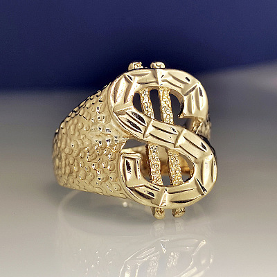 Dollar Sign Zinc Alloy Finger Rings for Men FS-WG78023-01-1