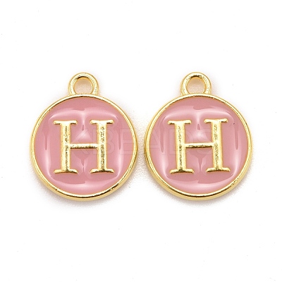 Golden Plated Alloy Enamel Charms ENAM-S118-07H-1