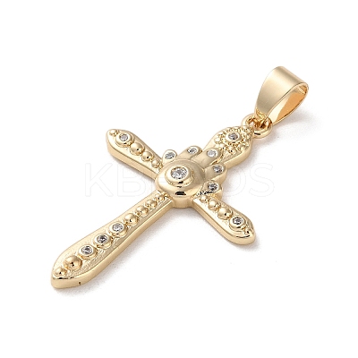 Brass Micro Pave Clear Cubic Zirconia Pendants KK-A212-09A-G-1