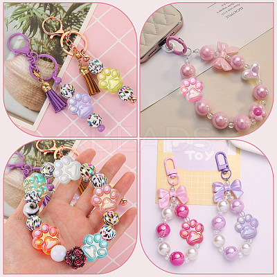 50Pcs UV Plating Acrylic Beads OACR-SP0001-03-1