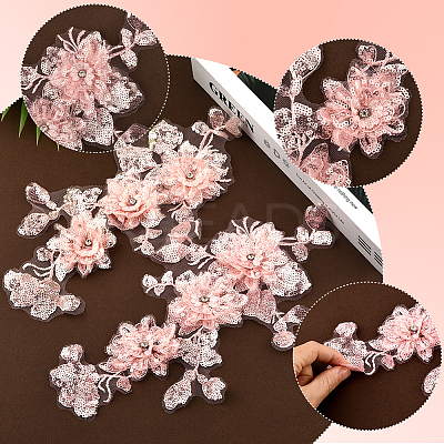 2Pcs 2 Styles Polyester Silk Lace Cloth Patches DIY-CY0002-01-1