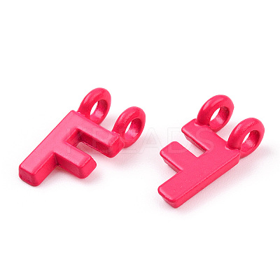 Rack Plating Spray Painted Alloy 2-Loop Link Pendants PALLOY-N176-01F-1