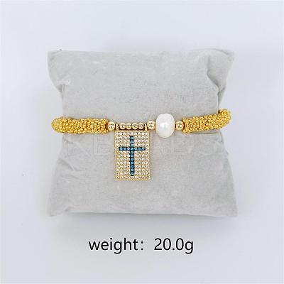Bohemian Style Brass Rectangle Charm Bracelets FS-WG04134-08-1