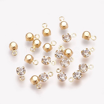 Brass Rhinestone Charms X-KK-S314-41G-1