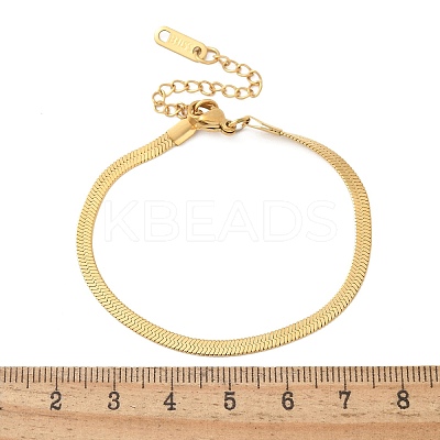 304 Stainless Steel Snake Chain Bracelets for Women Men STAS-S157-36A-G-1