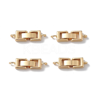 Rack Plating Brass Fold Over Clasps with Loops LS-KK-L184-89G-1
