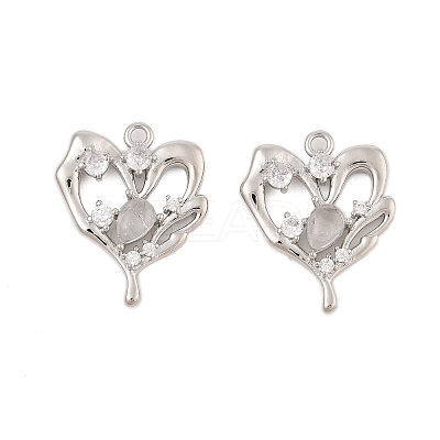 Brass Micro Pave Cubic Zirconia Pendants KK-L223-019P-1