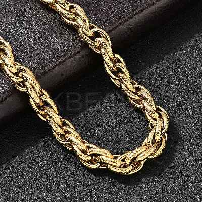 304 Stainless Steel Rope Chain Necklaces for Women NJEW-I065-20C-02G-1