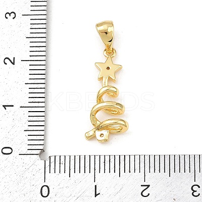 Christmas Brass Micro Pave Cubic Zirconia Pendants KK-K411-03G-1