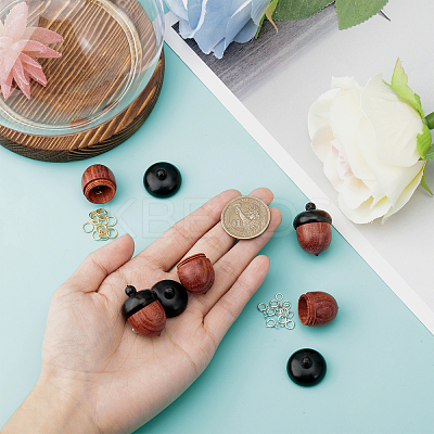 Wooden Acorn Box Jewelry Pendants LS-WOOD-WH0025-80-1