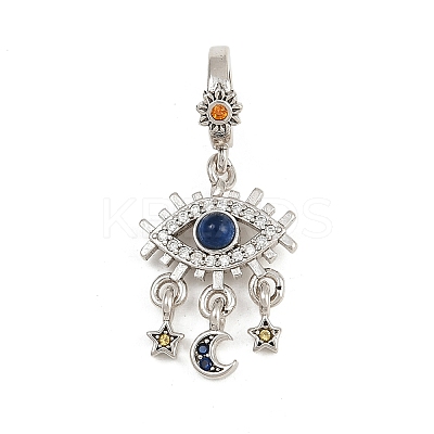 Brass Colorful Rhinestone European Dangle Charms LS-KK-P324-08P-1