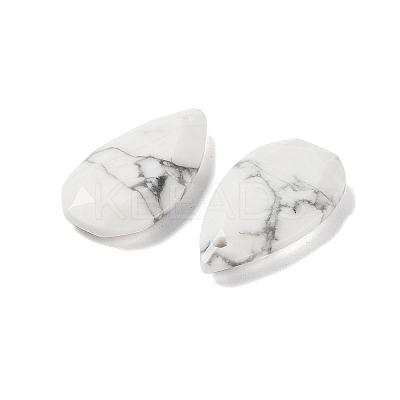 Natural Howlite Faceted Pendants G-D082-01A-1