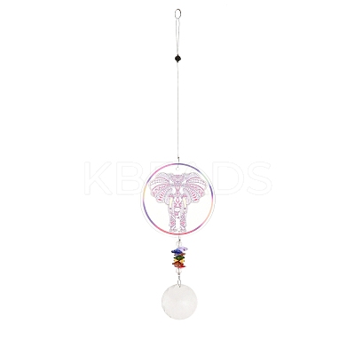 Glass Round Window Hanging Suncatchers DJEW-PW0010-04A-1