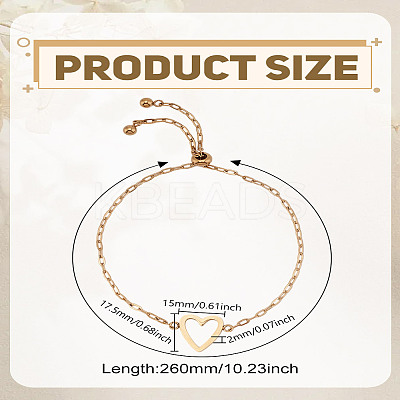 1Pc Stainless Steel Cable Chain Slider Bracelets for Women BJEW-LP0002-23B-1