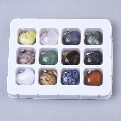 Natural Mixed Stone Pendants G-R461-29-B-1