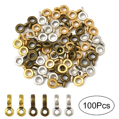 60Pcs 3 Colors Tibetan Style Tube Bails FIND-YW0007-58-1