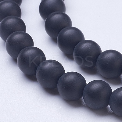 Frosted Glass Beads Strands G-D855-03-8mm-1