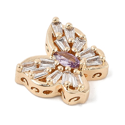 Brass Micro Pave Cubic Zirconia Beads KK-K297-34B-G02-1
