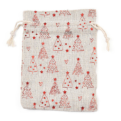 Christmas Theme Cotton Fabric Cloth Bag ABAG-H104-B02-1