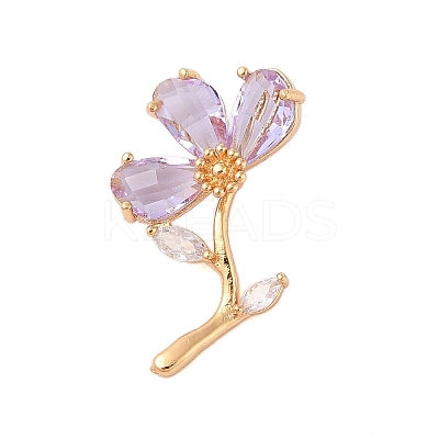 Brass Glass Pendants KK-B100-041G-1
