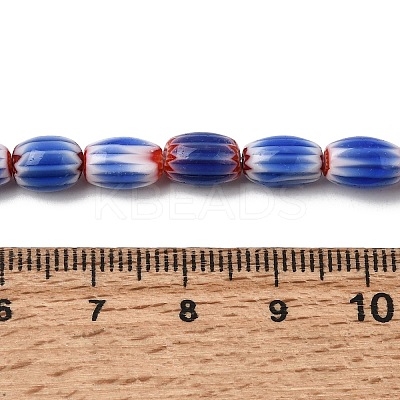 Handmade Millefiori Glass Oval Beads Strands LK-Z001-02A-06-1