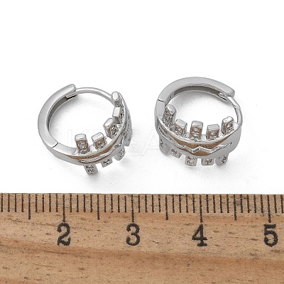 Brass Clear Cubic Zirconia Hoop Earrings EJEW-Q014-16P-1