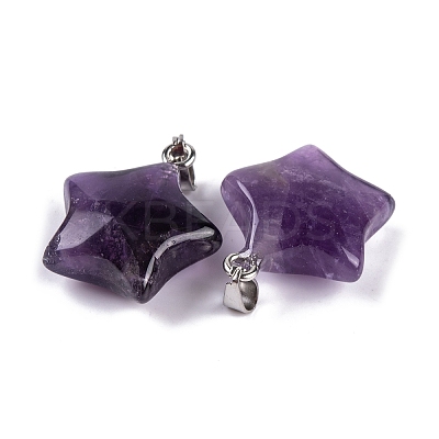 Natural Amethyst Pendants G-Q172-09P-07-1