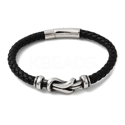 Braided Microfiber Leather Cord Bracelets BJEW-A092-01B-AS-1