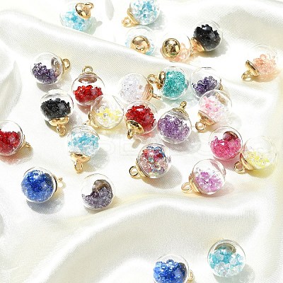 36Pcs 5 Styles Glass Pendants GLAA-YW0003-52-1
