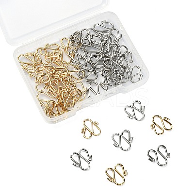 50Pcs 2 Colors 304 Stainless Steel Hook Clasps STAS-CJ0002-12-1