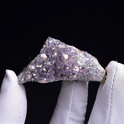 Electroplate Natural Drusy Amethyst Display Decorations PW-WG62588-01-1