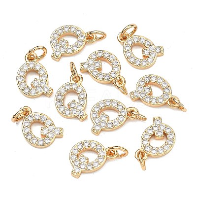 SHEGRACE Brass Micro Pave Clear Cubic Zirconia Pendants XGRQ29939-394G-Q-1