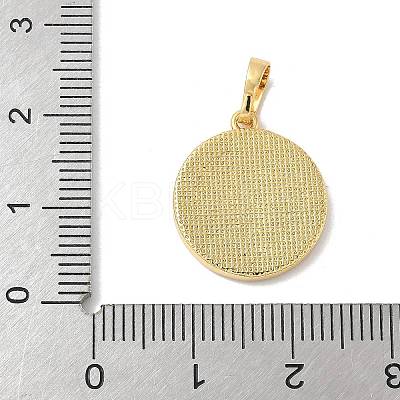 Brass Pave Natural White Shell Pendants KK-S522-06C-G-1