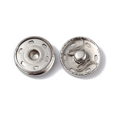 Non-Tarnish 202 Stainless Steel Snap Buttons BUTT-I017-01E-P-1