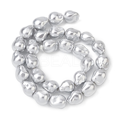 Electroplate Opaque Glass Imitation Pearl Beads Strands EGLA-H113-06-1