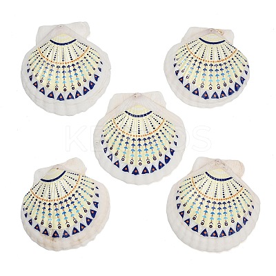 Printed Natural Shell Big Pendants SH-CBA93AD-19G-1