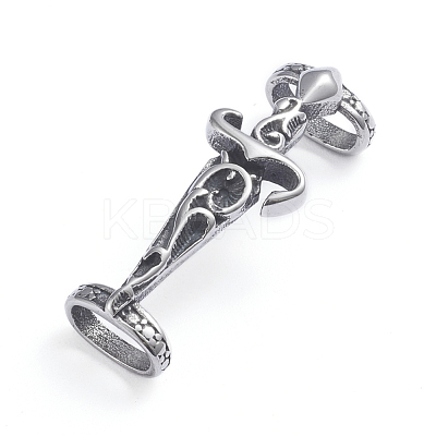 Retro 304 Stainless Steel Slide Charms/Slider Beads STAS-L243-033AS-1