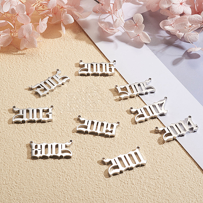 Stainless Steel Birth Year Charms STAS-CJ0001-106-1