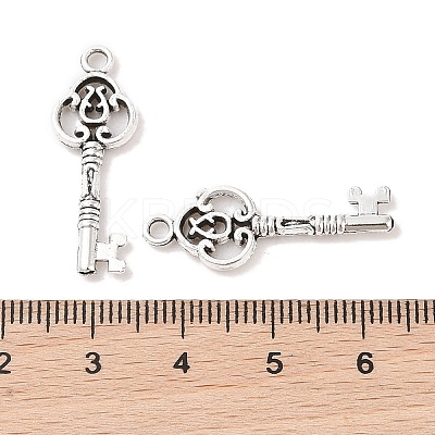 Tibetan Style Alloy Skeleton Key Pendants TIBEP-Q043-014-RS-1