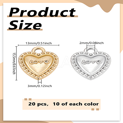 20Pcs 2 Colors UV Plating Alloy Pendants ALRI-LP0001-04-1