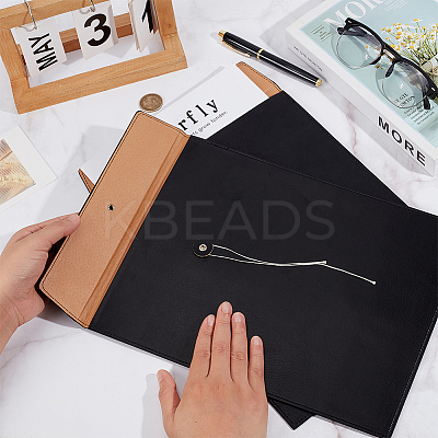 2Pcs A4 PU Leather Stationery Storage Pockets AJEW-BC0009-22A-1