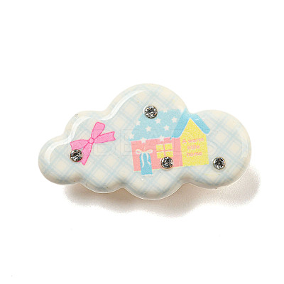 Cute Cloud Resin Alligator Hair Clips AJEW-U004-04B-1