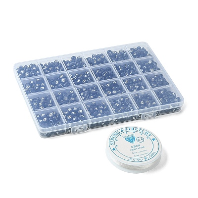 1200Pcs DIY Acrylic Bead Stretch Bracelets Kits for Children's Day DIY-YW0001-88B-1